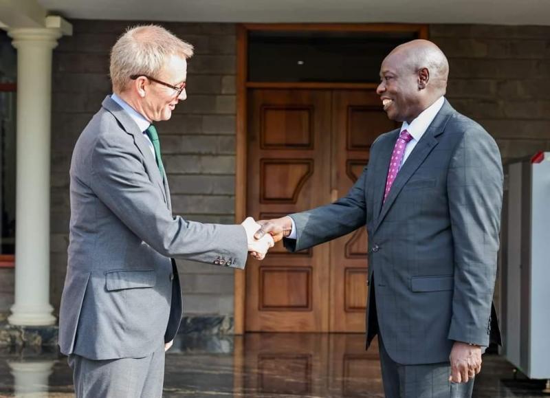Deputy President Rigathi Gachagua with UK High Commissioner Neil Wigan.